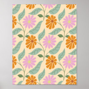 Poster Flores retro de primavera