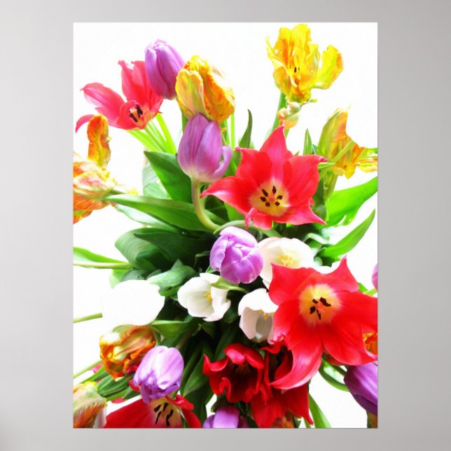 Póster Flores Românticas de Primavera (Frente)