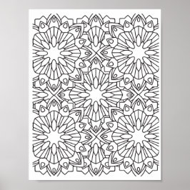 Poster Flores Românticas - Página de Coloração Avançada