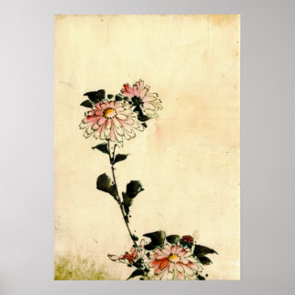 Póster Flores Rosa 1840