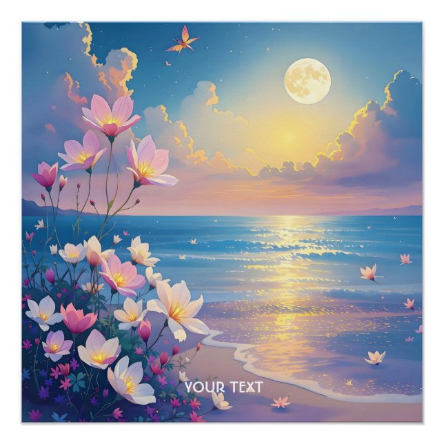 Póster Flores Rosa Marinhas Fantasmas (Frente)