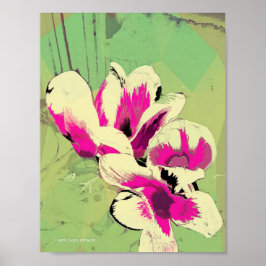 Poster Flores rosa pela artista de Ohio Carol Zeock