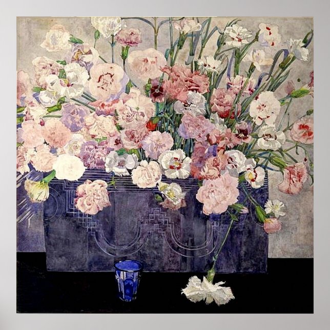 Póster Flores rosa por Mackintosh (Frente)