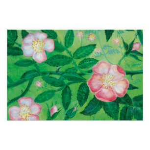 Póster Flores rosa selvagens