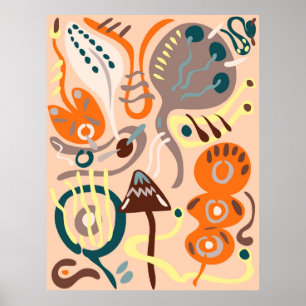 Poster Flores rosa vibrantes