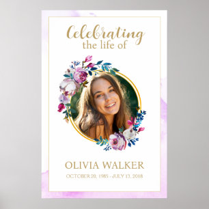 Poster Flores Roxas Fotografia Símbolo Memorial Funeral