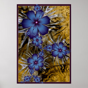 Poster Flores Roxas Fractais