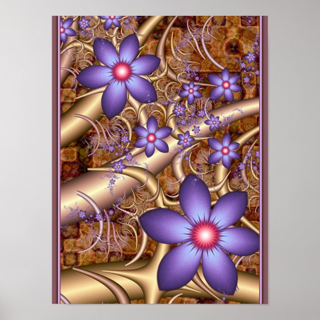 Poster Flores Roxas Trepadeiras (Frente)