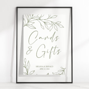 Poster Flores Sage Boho Cartão de Casamento Simples & Pre