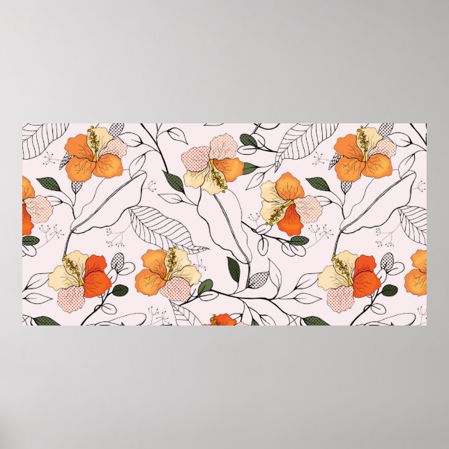 Poster Flores Sangrentas. Fluxo contínuo isolado realista (Frente)