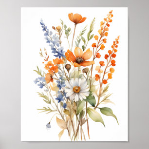 Poster Flores Selvagens de Queda, Vestes Quentes de Outon