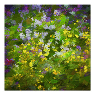 Póster Flores Selvagens Impasto - Arte Flor Original