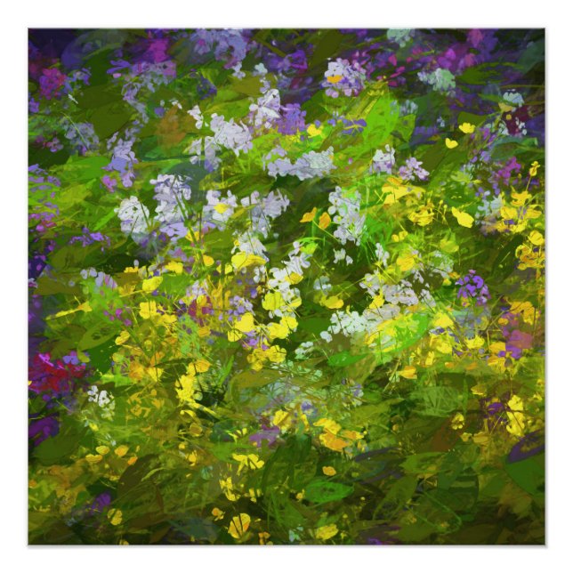 Póster Flores Selvagens Impasto - Arte Flor Original (Frente)