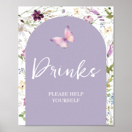 Poster Flores Selvagens, Jardins de Borboleta Única, Bebi