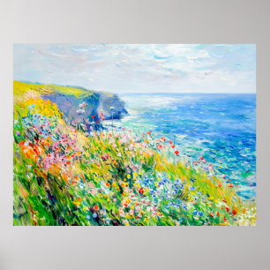 Poster Flores selvagens por Cliff Impressionista Costeiro