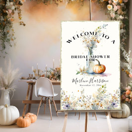 Poster Flores Selvagens Queda Rústica Pumpkin Floral Brid