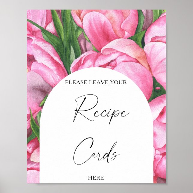 Poster flores - Seu cartão de receita aqui (Frente)