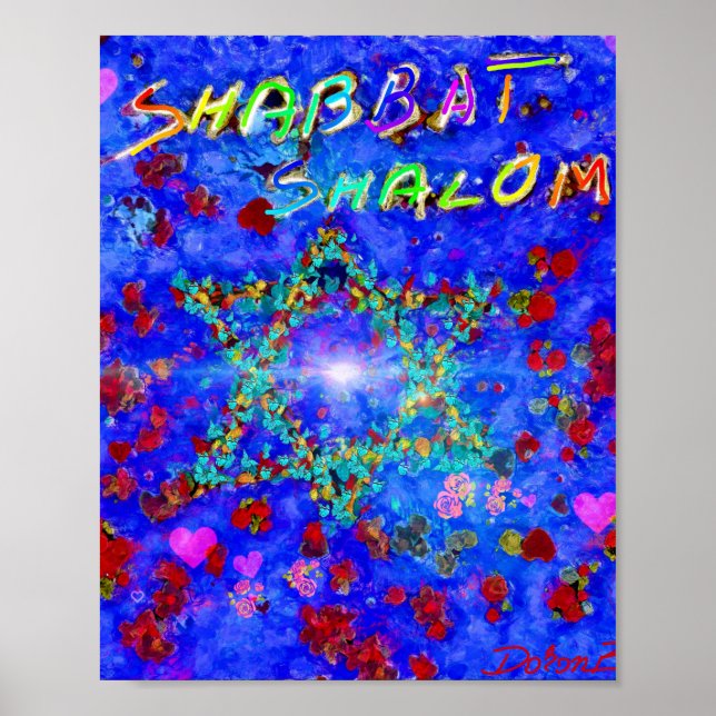 Poster Flores Shabbat shalom (Frente)
