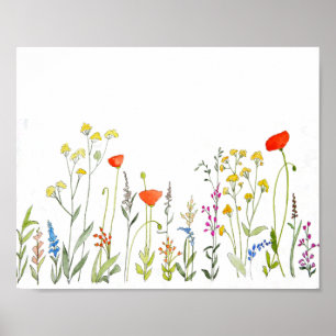 Poster Flores silvestres Aquarela