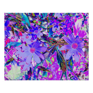 Póster Flores Silvestres Coloridas Roxas e Magenta Alucin