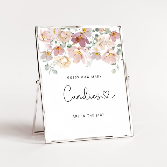 Poster Flores silvestres de aquarela adivinham quantos do (Criador carregado)