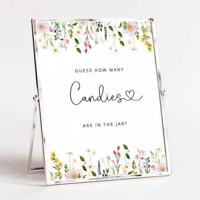 Poster Flores silvestres de aquarela adivinham quantos do (Criador carregado)