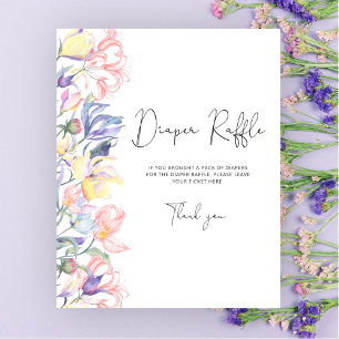 Poster Flores silvestres de aquarelas rifa de fralda flor