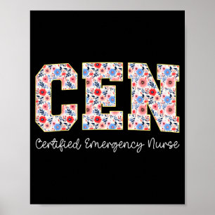 Poster Flores Silvestres de Enfermeira de Emergência Cert