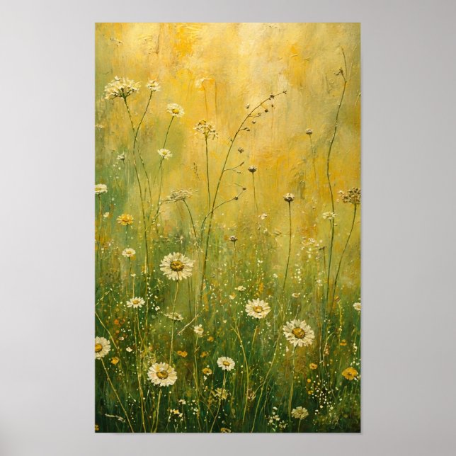 Poster Flores Silvestres de Golden Meadow em Impressionis (Frente)