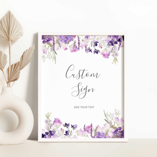 Poster Flores silvestres de lavanda Lilac Personalizadas (Criador carregado)