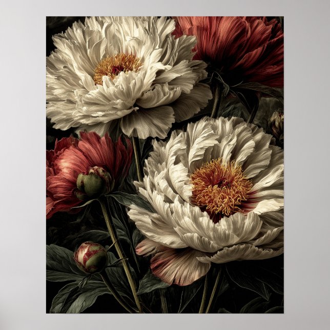Poster Flores silvestres de peônia (Frente)