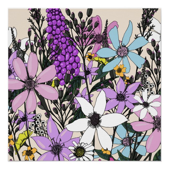 Póster Flores Silvestres de Verão (Frente)