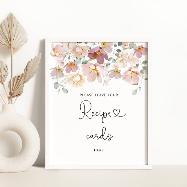 Poster Flores silvestres deixam seu cartão de receita aqu (Criador carregado)