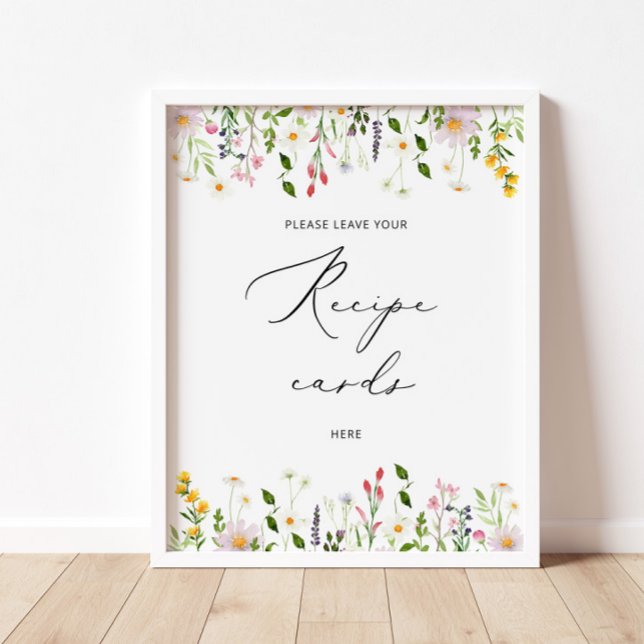 Poster Flores silvestres deixe seu cartão de receita aqui (Criador carregado)