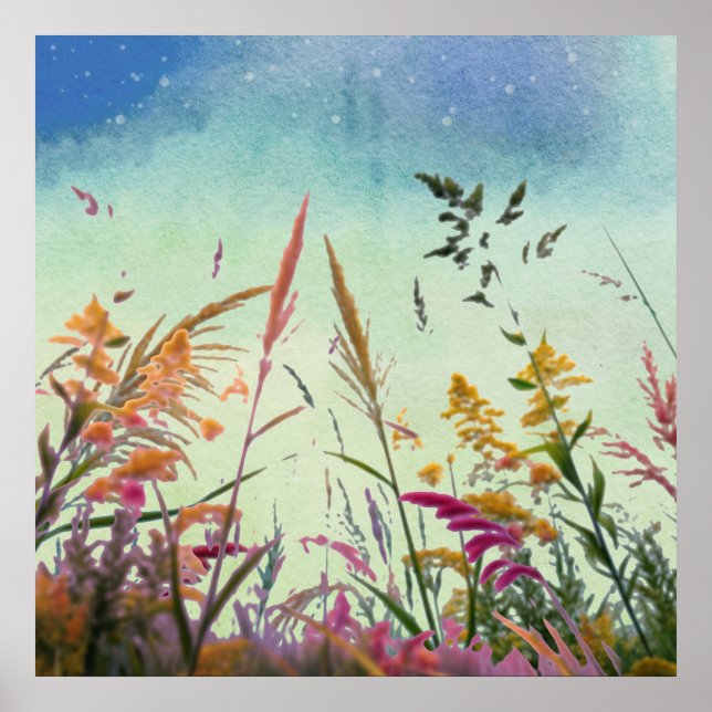 Poster Flores Silvestres E Estrelas (Frente)