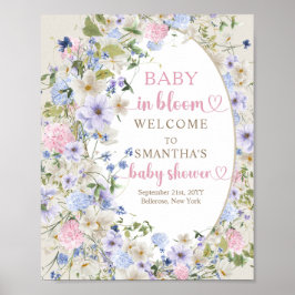 Poster Flores silvestres e pastel cor-de-rosa, cor-de-ros