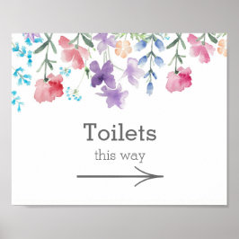 Póster Flores Silvestres Lindas | Placa de Banheiros de C