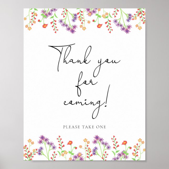 Poster Flores silvestres \ Obrigado por vir (Frente)