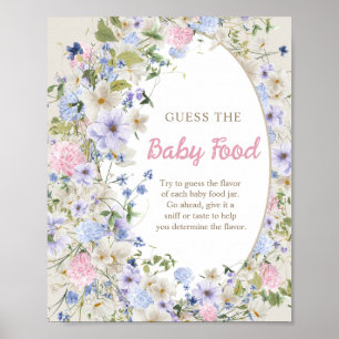 Poster Flores silvestres Pastel de marfim rosa adivinha c