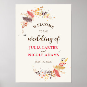 Poster Flores Silvestres Samambaia Folhagem Casamento