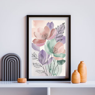 Poster Flores Silvestres Sussurrantes   Floral Botânica S