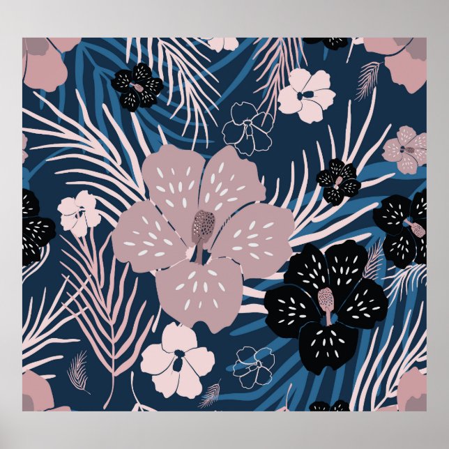 Poster Flores Tropicais Palm Deixa Textura (Frente)