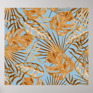 Poster Flores Tropicais Vibrantes: Coloridas Sem Costura.