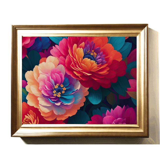 Poster Flores Upclose Pintadas Negrito 4:3 (Criador carregado)