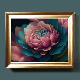 Poster Flores Upclose Pintadas Negrito 4:3