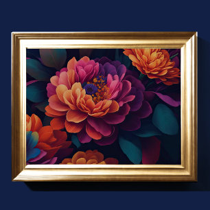 Poster Flores Upclose Pintadas Negrito 4:3