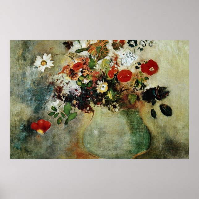 Póster Flores Vermelhas, Flores Odilon Redon (Frente)