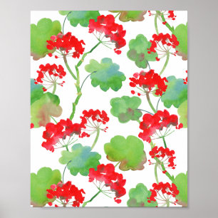 Poster Flores vermelhas (Pelargónio)