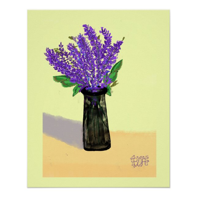 Póster Flores Vibrantes de Lavanda, Inspiradas na Naturez (Frente)