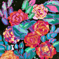 Flores Vibrantes: Explosão Floral de Arte Deco